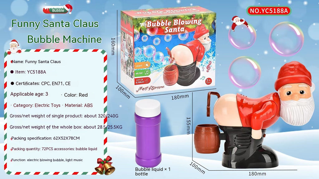 Electric Santa Claus Bubbles Machine Blowing Bubbles Music - Gifts for Them