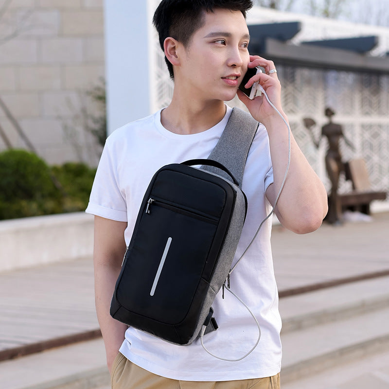 Anti-theft USB charging chest bag with you - Gifts for Them