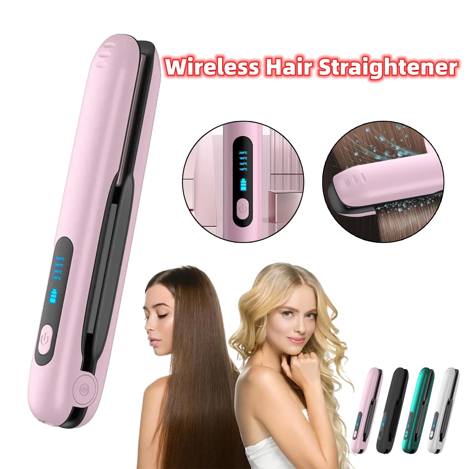 Wireless Hair Straightener Flat Iron Mini 2 in 1 - Gifts for Them