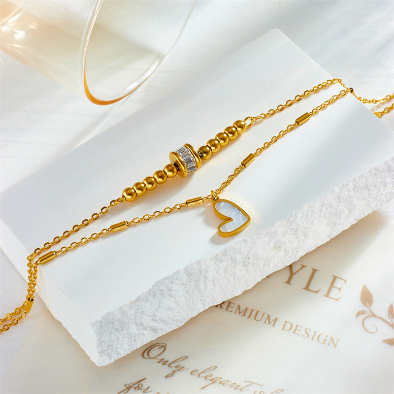 Boho Classic Love Heart Ankle Chain Double Layer Chain - Gifts for Them