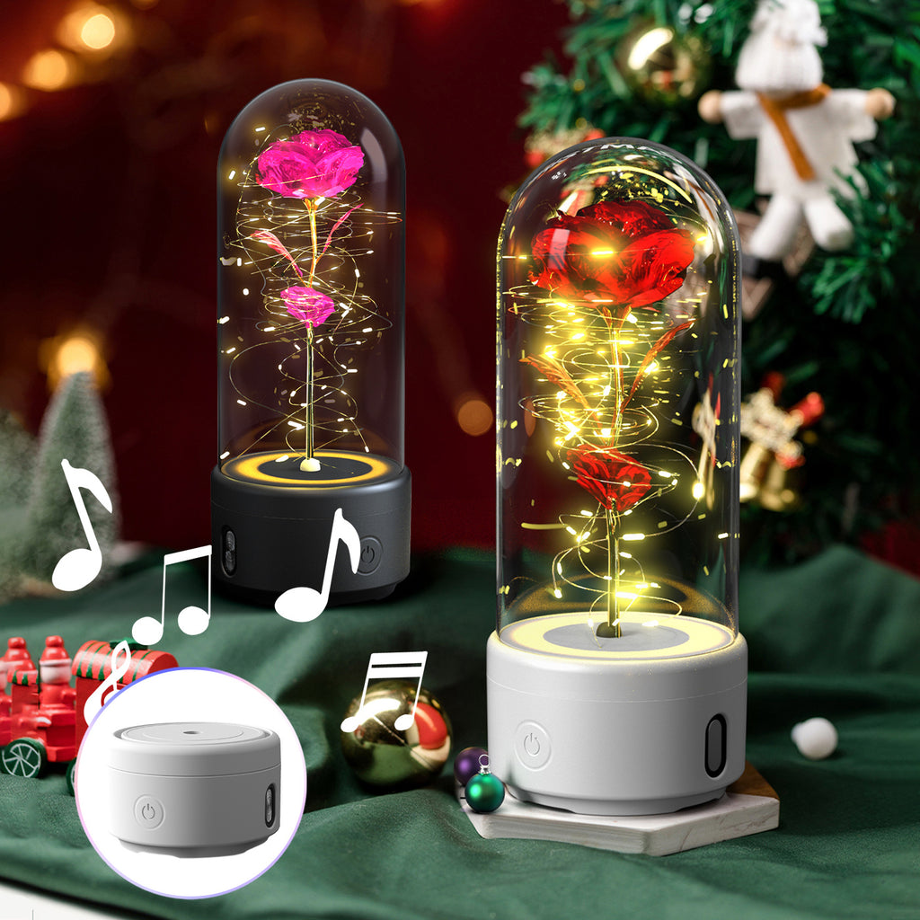 Creative 2 In 1 Rose Flowers LED Light And Bluetooth-compatible Speaker - Gifts for Them