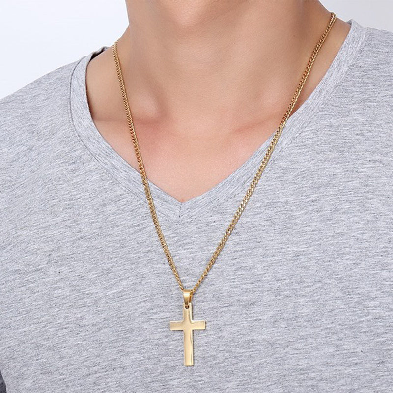 Classic Cross Necklace Men's Pendant Fashion Stainless Steel Jewelry - Gifts for Them