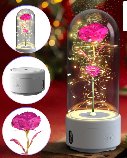 Creative 2 In 1 Rose Flowers LED Light And Bluetooth-compatible Speaker - Gifts for Them