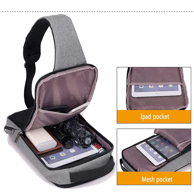 Anti-theft USB charging chest bag with you - Gifts for Them