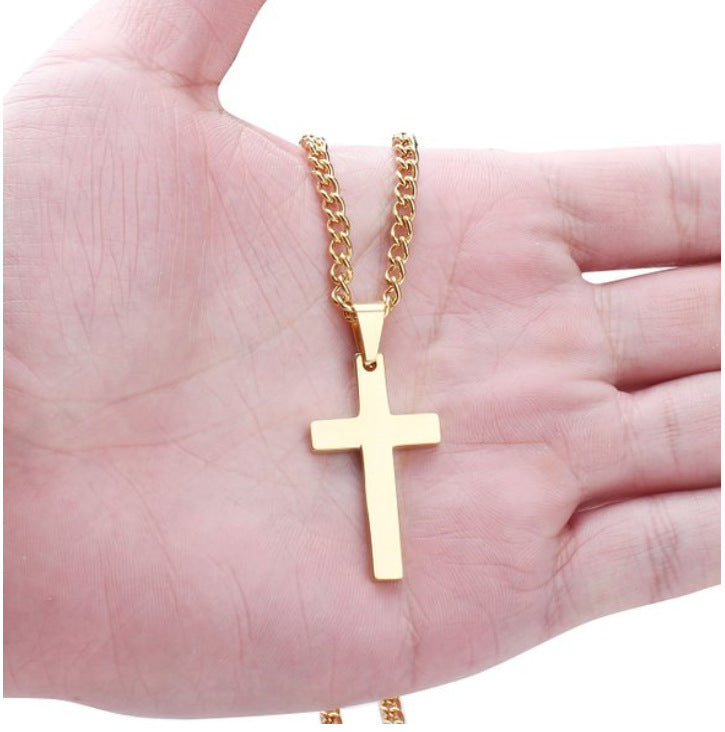 Classic Cross Necklace Men's Pendant Fashion Stainless Steel Jewelry - Gifts for Them