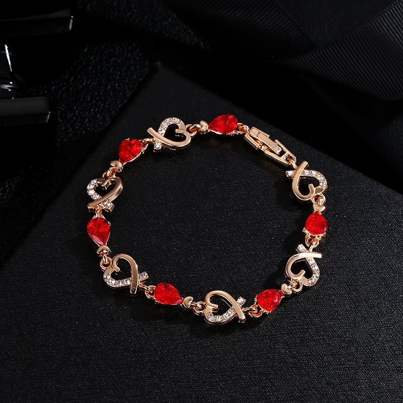 Hollow Love Bracelet With Rhinestones - Gifts for Them