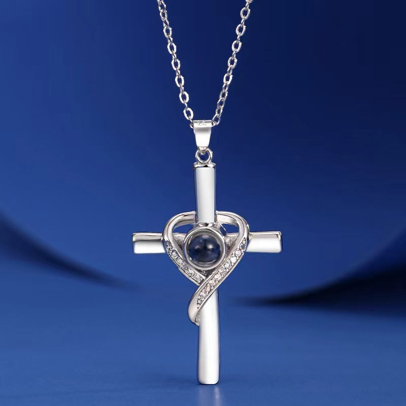 Love Cross Pendant Necklace Memorial Jewelry - Gifts for Them