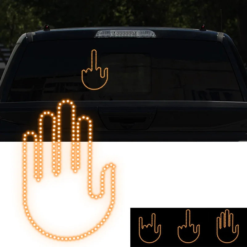 Funny New LED Illuminated Gesture Light Car Finger Light - Gifts for Them