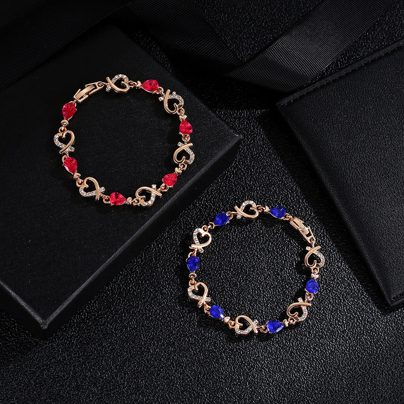 Hollow Love Bracelet With Rhinestones - Gifts for Them