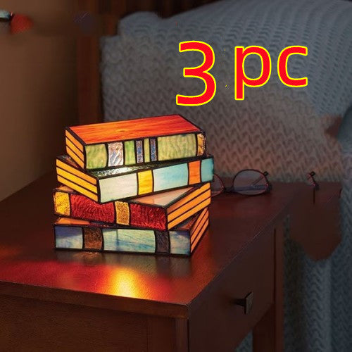 Stacked Books Lamp Nightstand - Gifts for Them