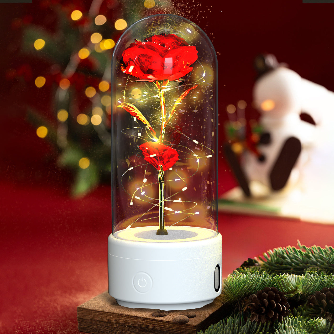 Creative 2 In 1 Rose Flowers LED Light And Bluetooth-compatible Speaker - Gifts for Them