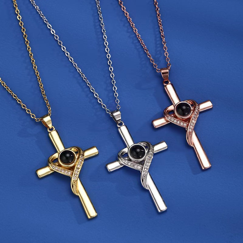 Love Cross Pendant Necklace Memorial Jewelry - Gifts for Them