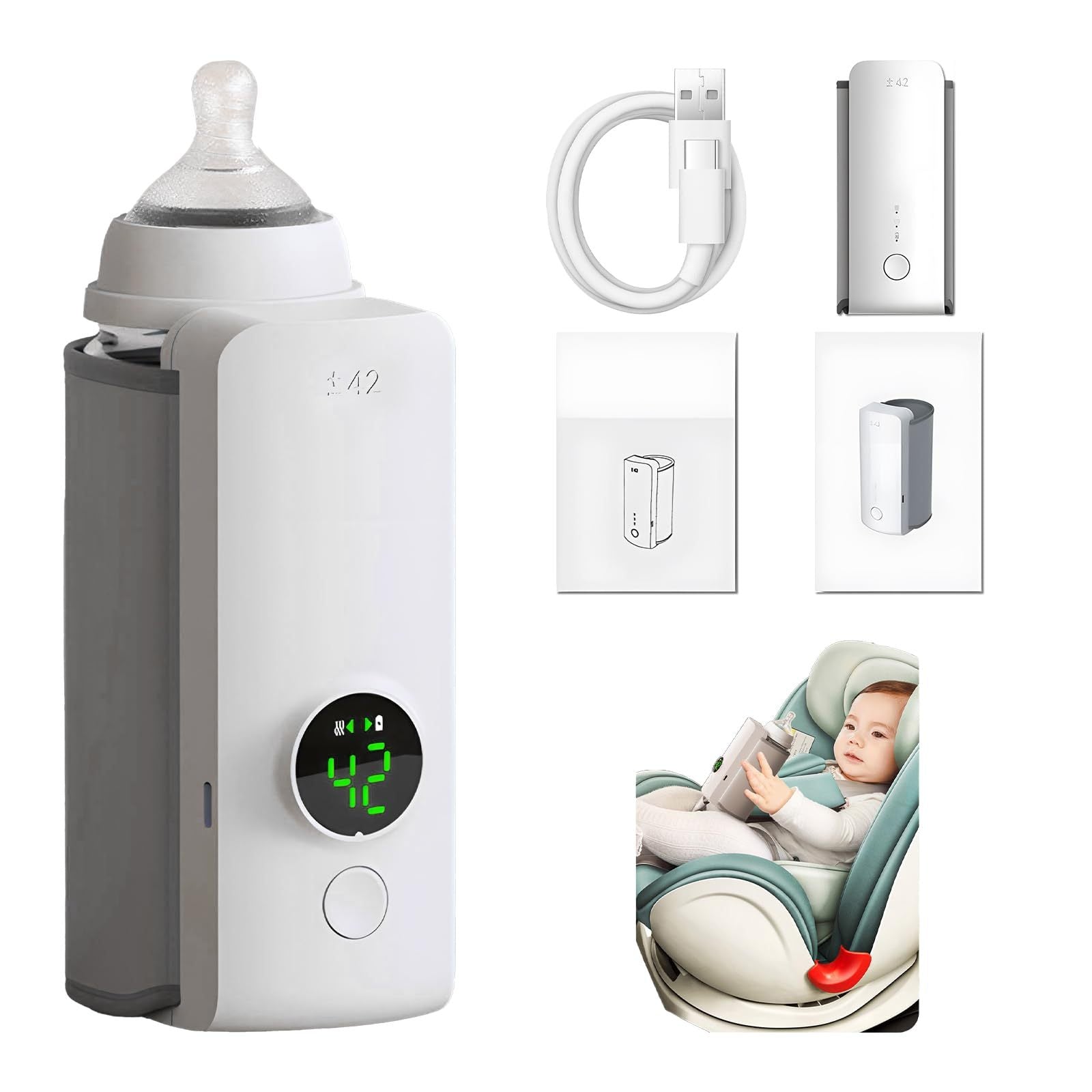 Portable Wireless Rechargeable Baby Bottle Warmer - Gifts for Them