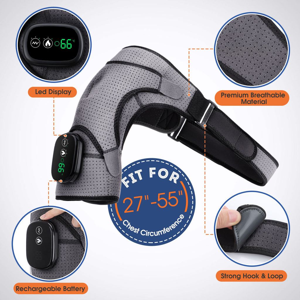 USB Rechargeable Convenient Electric Heating Shoulder Massager - Gifts for Them