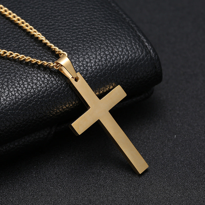 Classic Cross Necklace Men's Pendant Fashion Stainless Steel Jewelry - Gifts for Them