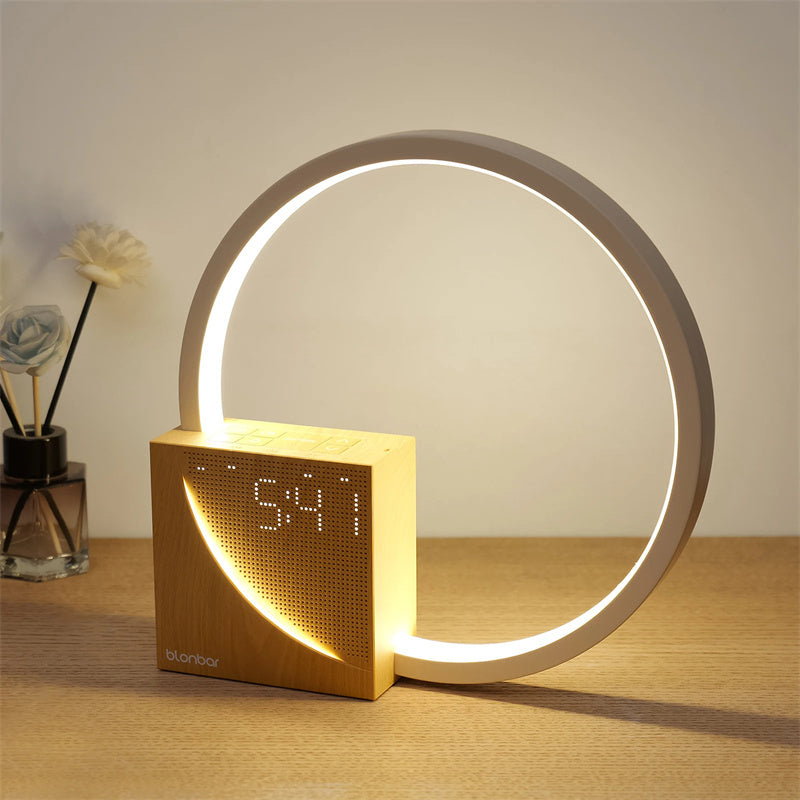 Bedside Lamp Touch Table Lamp With Natural Sounds, Desk Lamp With Alarm Clock - Gifts for Them