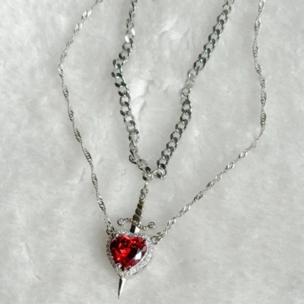 New Heart And Sword Necklace - Gifts for Them