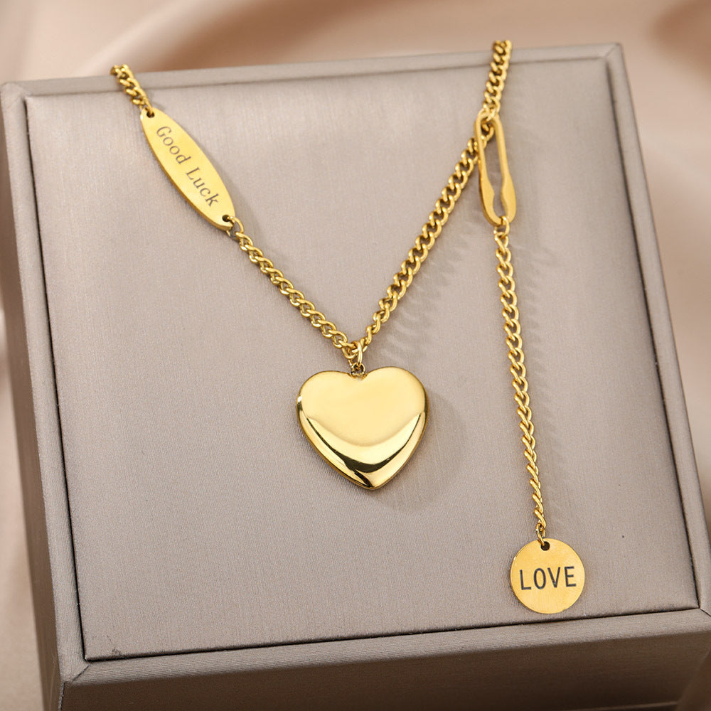 Fashion Jewelry Multilayer Heart Pendant Necklace Gift - Gifts for Them