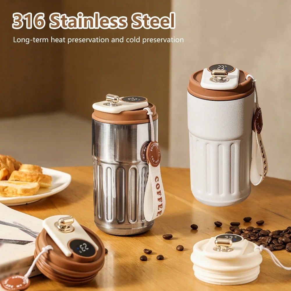 Smart Digital Thermal Bottle Portable Coffee Mug - Gifts for Them
