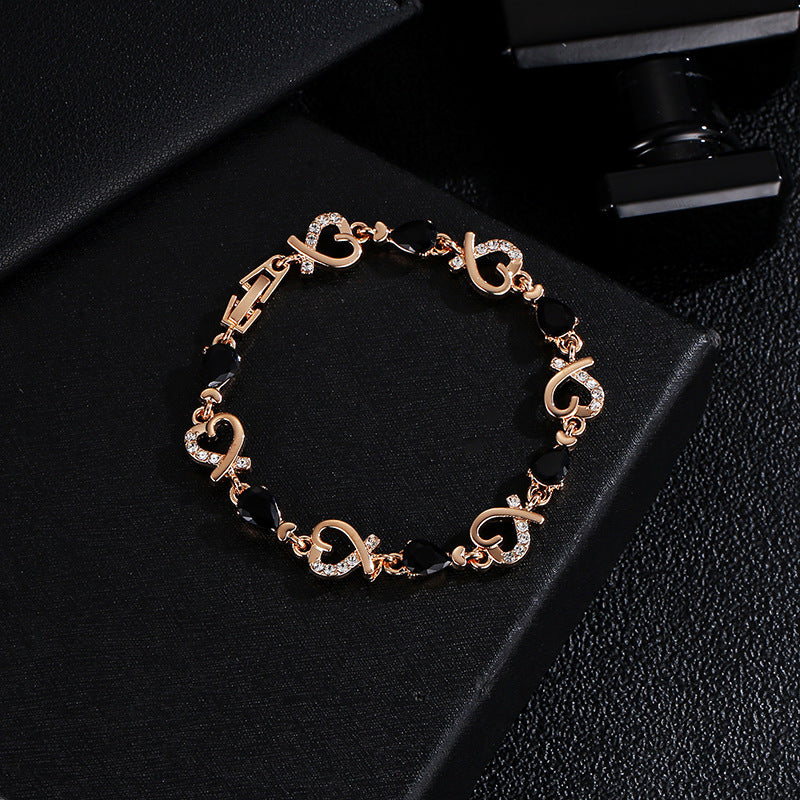 Hollow Love Bracelet With Rhinestones - Gifts for Them