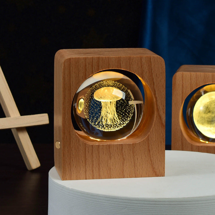 Beech Crystal Ball Night Light 3D - Gifts for Them