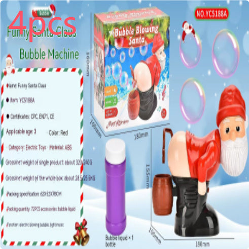 Electric Santa Claus Bubbles Machine Blowing Bubbles Music - Gifts for Them