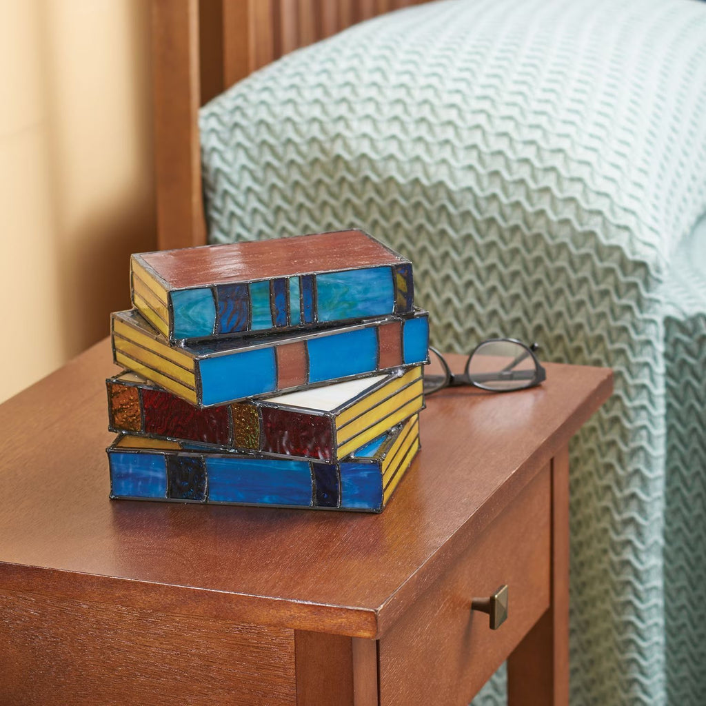 Stacked Books Lamp Nightstand - Gifts for Them